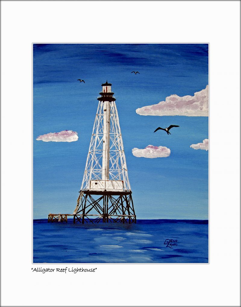"Alligator Reef Lighthouse With Frigates"