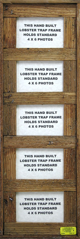4" x 6" Five Opening Lobster Trap Frame Dark Wood Finish