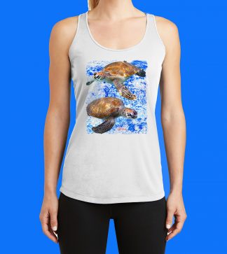 Two Turtles with Ocean 2 Tank Top