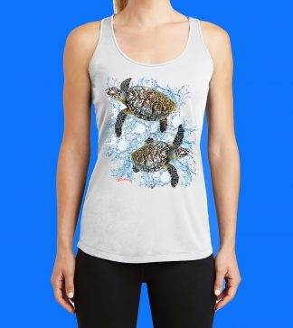 Two Turtles with Splashes Tank Top