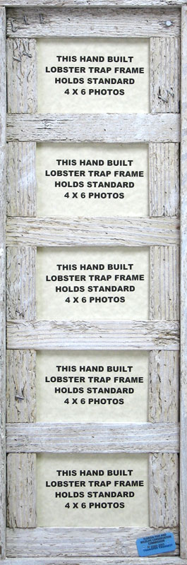 4" x 6" Five Opening Lobster Trap Frame White Wash Finish