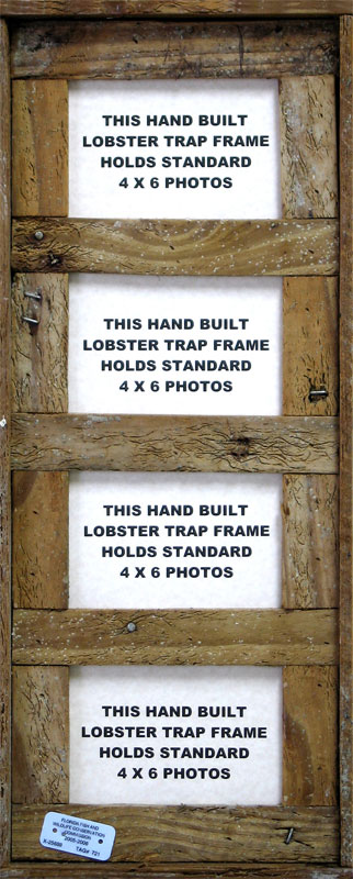 4" x 6" Quad Opening Lobster Trap Frame Dark Wood Finish