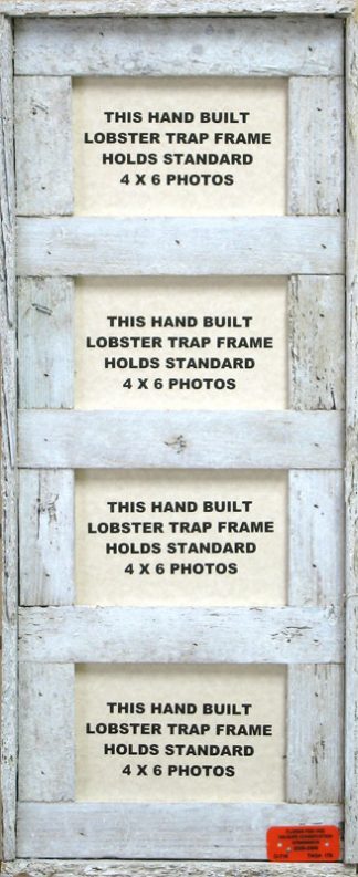 4" x 6" Quad Opening Lobster Trap Frame White Wash Finish