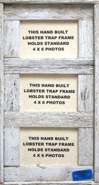 4" x 6" Triple Opening Lobster Trap Frame White Wash Finish
