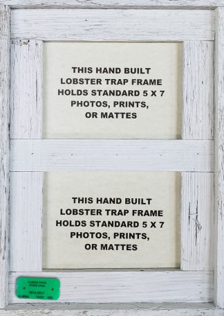 5" x 7" Double Lobster Trap Frame White Wash Finish
