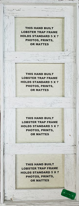 5" x 7" Quad Opening Lobster Trap Frame White Wash Finish
