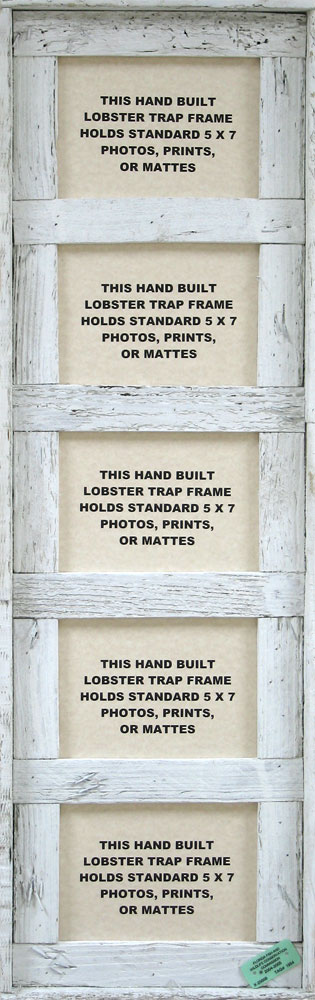 5" x 7" 5 Opening Lobster Trap Frame White Wash Finish