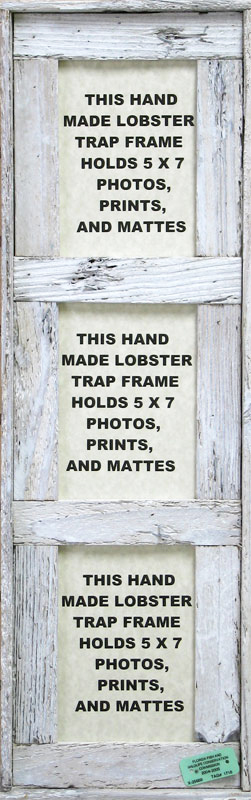 5" x 7" Triple All Vertical Lobster Trap Frame White Wash Finish