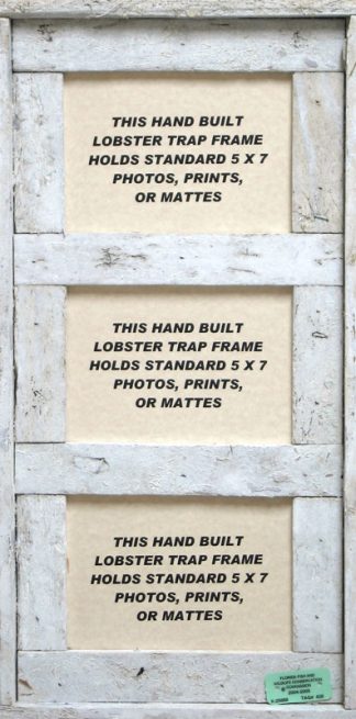 5" x 7" Triple Lobster Trap Frame White Wash Finish