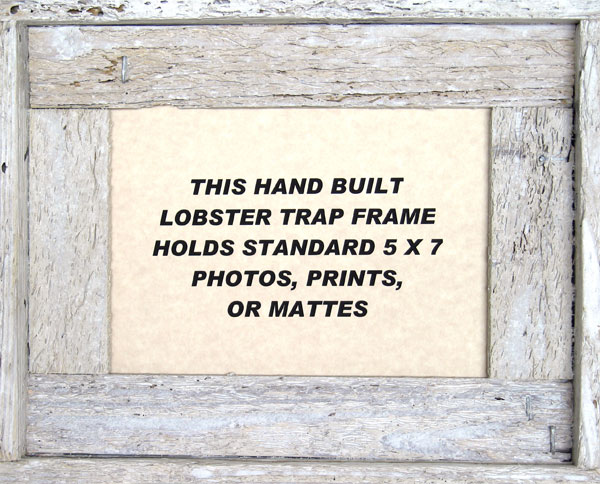 5" x 7" Single Slat Lobster Trap Frame White Wash Finish