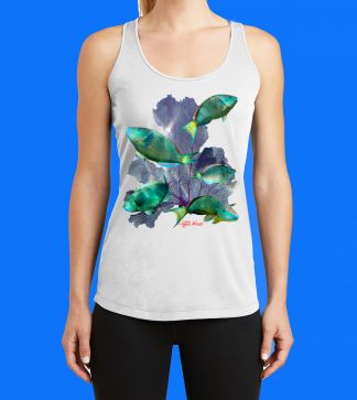Green Parrotfish and Seafan Tank Top