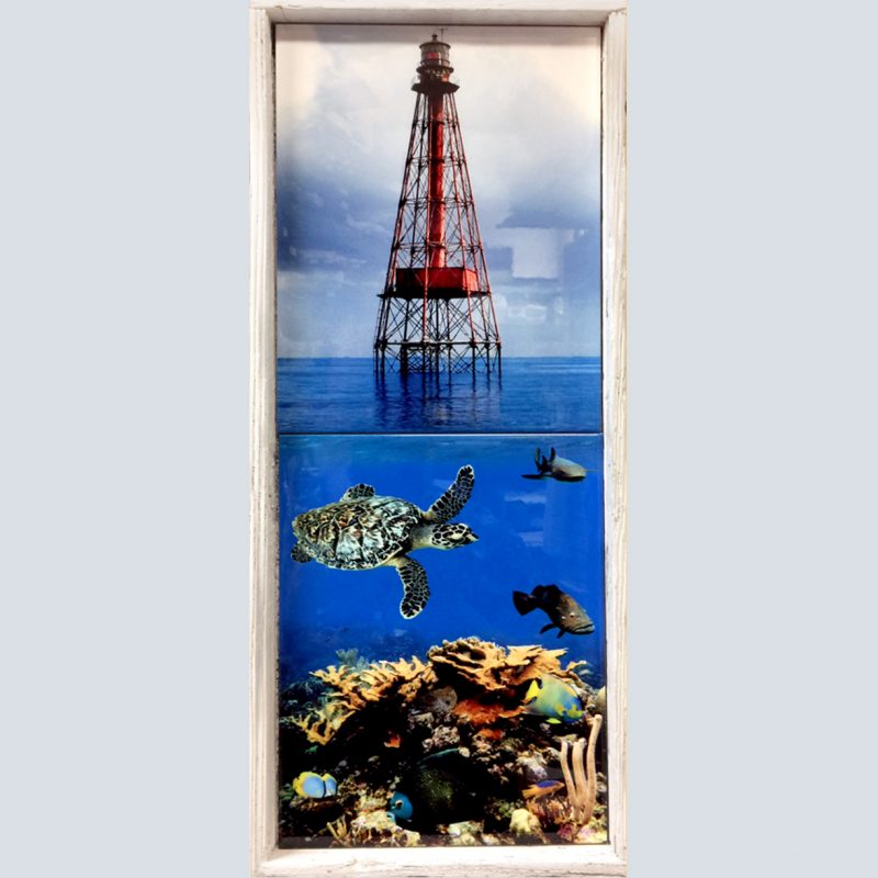 8"x20" Tile Mural in Mini Lobster Trap Frames $99