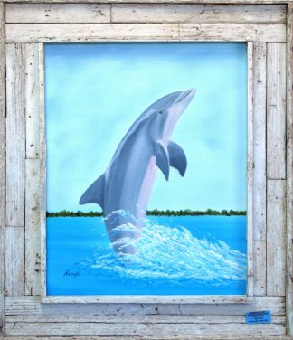 Original Paintings on Canvas in Lobster Trap Frames