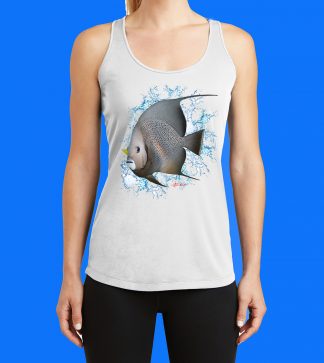 Grey Angelfish with Splash Tank Top