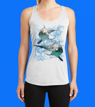Two Dolphin with Splash Tank Top