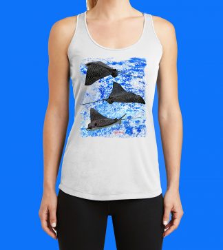 3 Eagle Rays Blue Water Tank Top