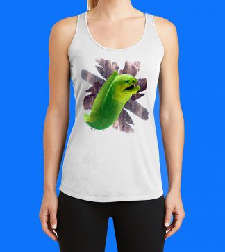 Green Moray Head with Seafan Tank Top