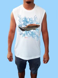 Sleeveless Nurse Shark with Splash Men's Tank