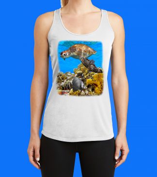 Turtle and Angelfish on the Reef Tank Top