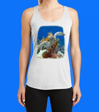 Turtle with Gorgonian Tank Top