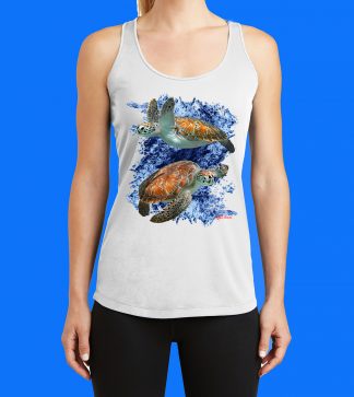 Two Turtles with Ocean Tank Top