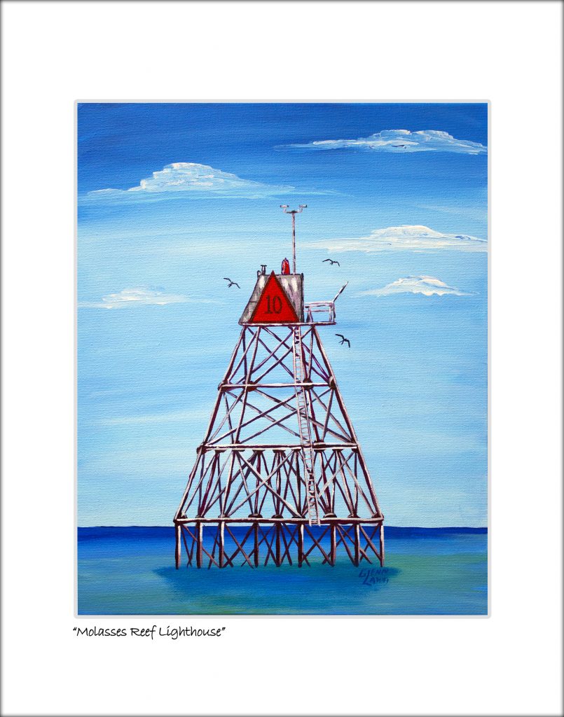 "Molasses Reef Lighthouse" Lobster Trap Art
