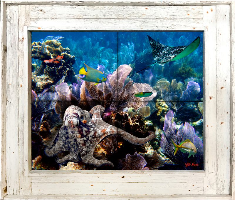 "Octopus Strolling Along the Reef"
