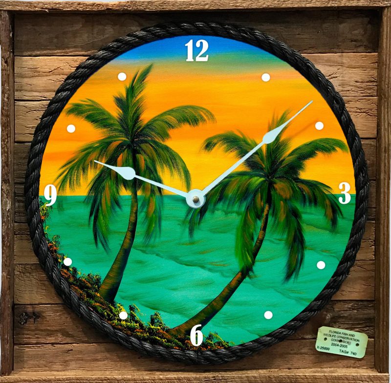 "Mangrove Island Sunset" Framed Clock
