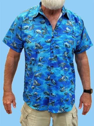 Men's blue dress shirts with Tarpon Bonefish and Permit