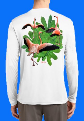 Long Sleeve Flamingo with Leaves Shirt