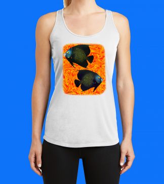 Double French Angelfish with Orange Swirl Tank Top