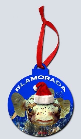 "Puffer with Santa Hat"