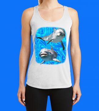 Dolphins with Swirl Tank Top