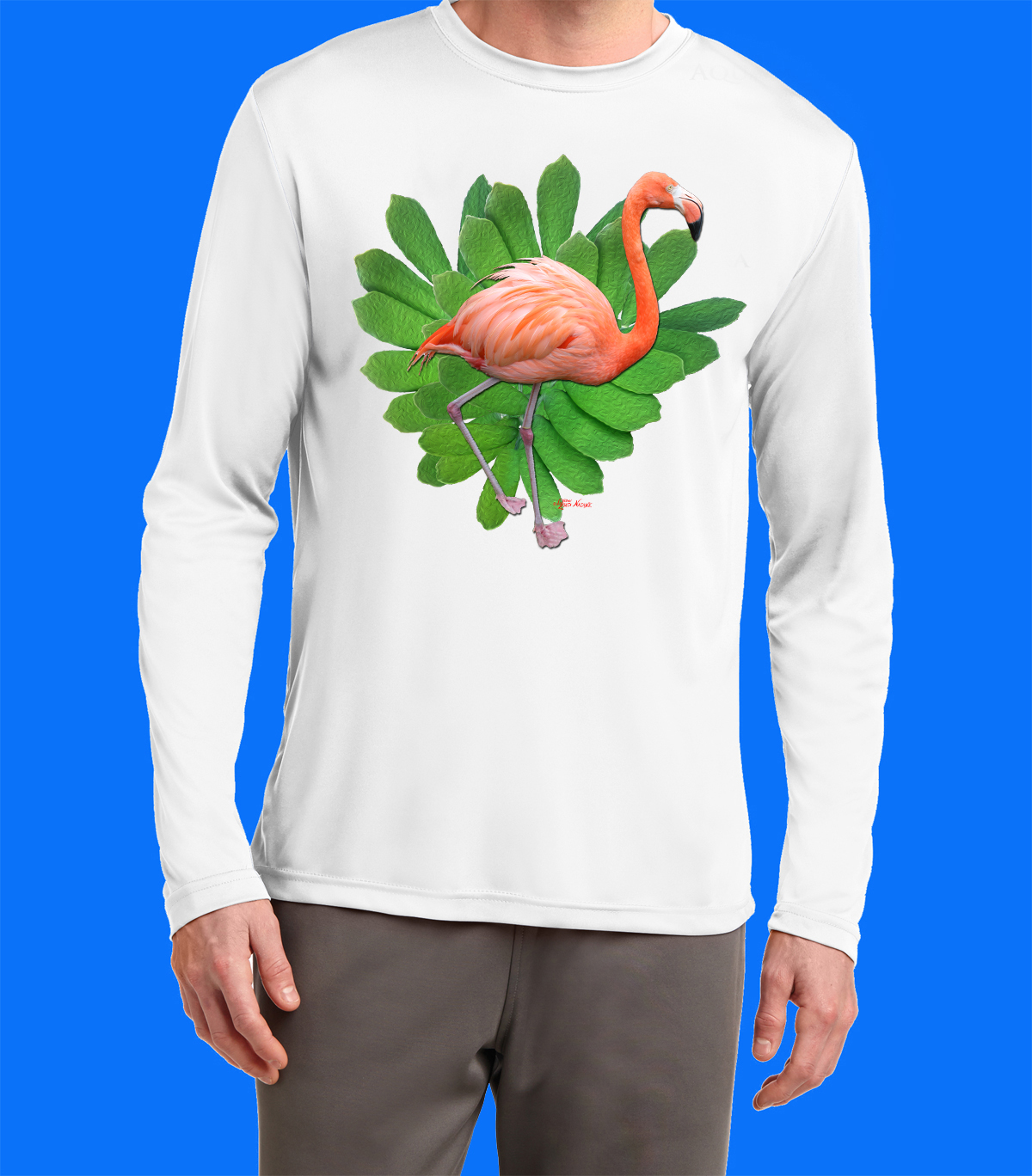 Long Sleeve Flamingo with Leaves Shirt - Image 4