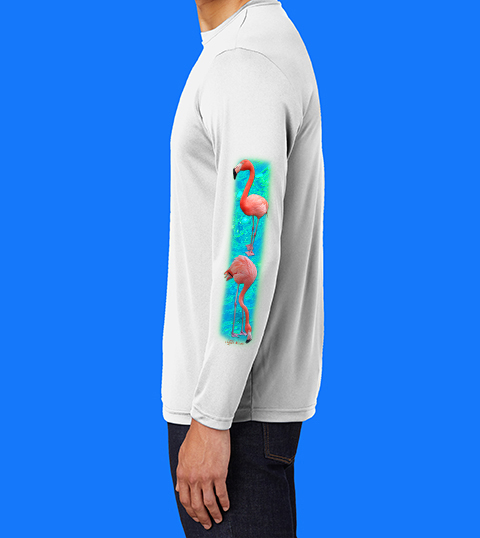 Long Sleeve Flamingo with Turquoise Shirt - Image 3