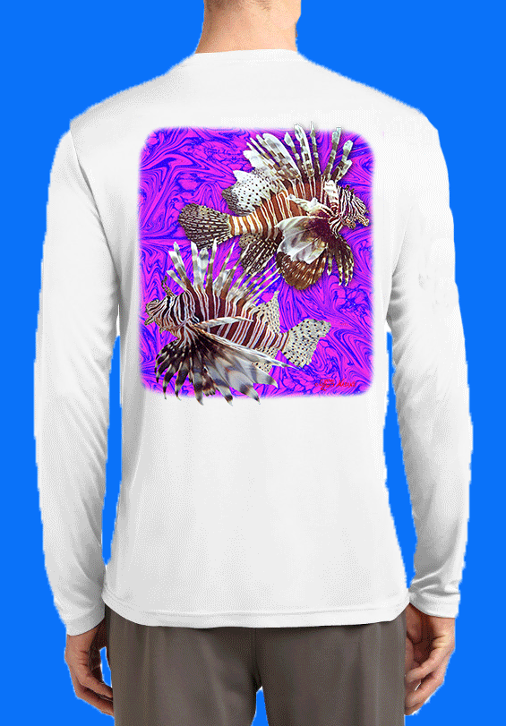 Long Sleeve Purple Lionfish Shirt
