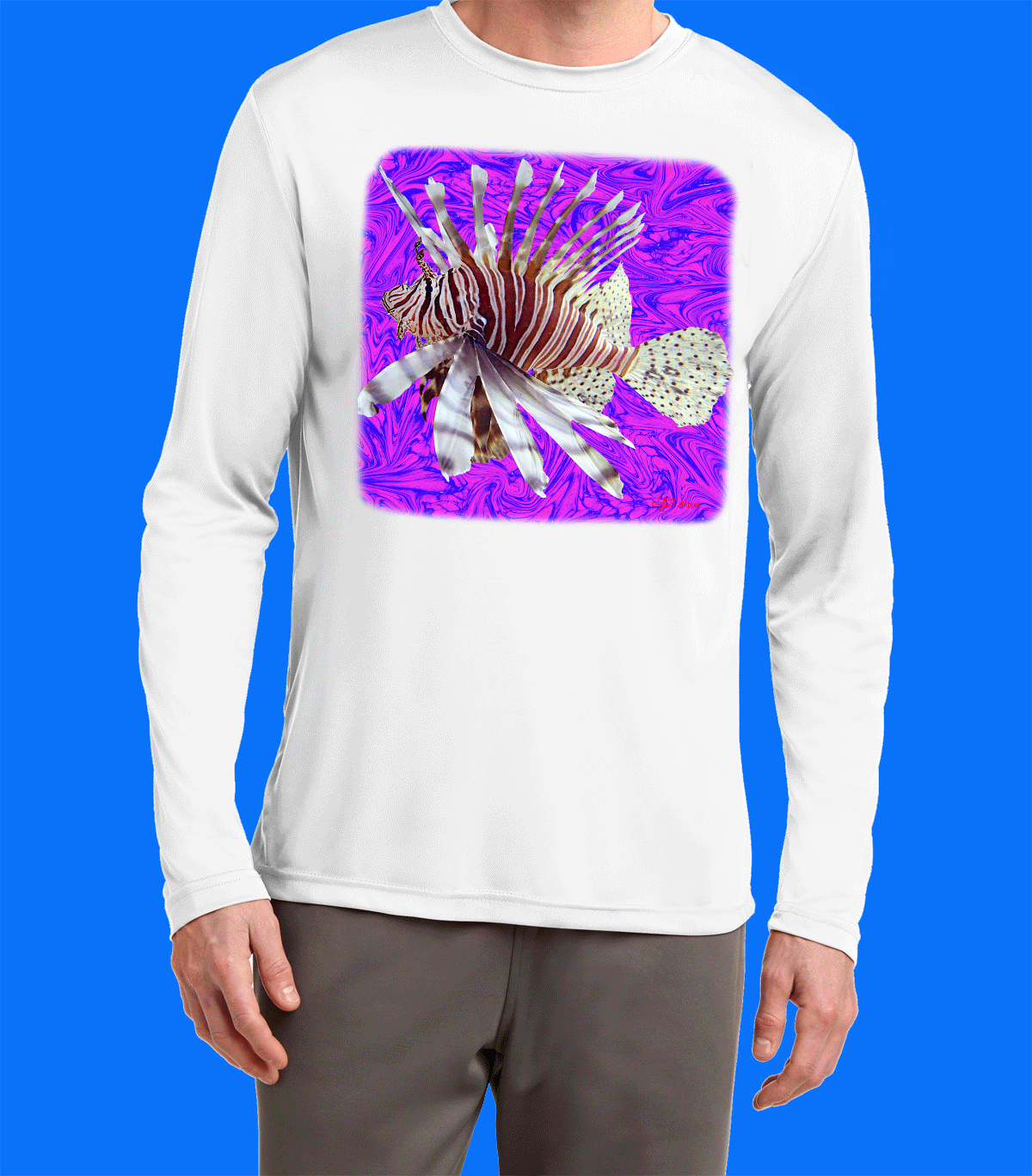 Long Sleeve Purple Lionfish Shirt - Image 2
