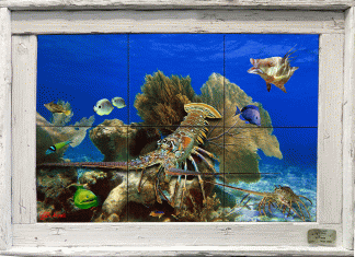 "Lobster Hangout" Tile Mural