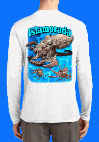 Long Sleeve Blue Octopus Shirt