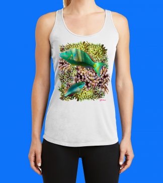 Parrotfish Pair with Anemones Tank Top