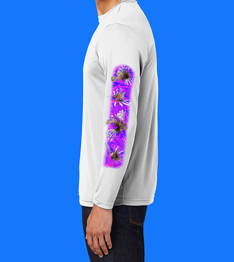 Long Sleeve Purple Lionfish Shirt - Image 3