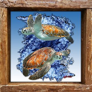 "Two Turtles Ocean Splash"