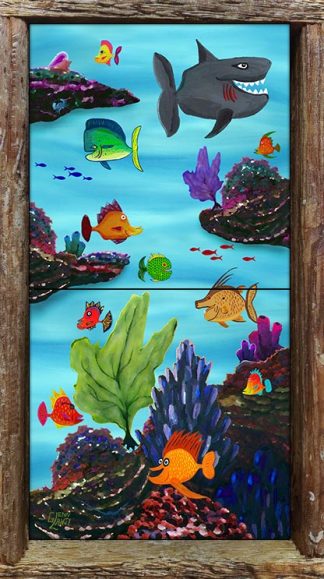 "A Very Funky Reef" 2 Tile Mini Mural