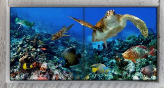"Deep Blue Sea Oil" 2 Tile Mini Mural
