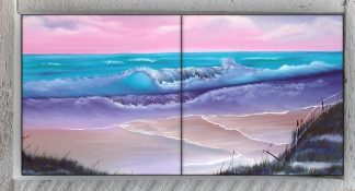 "Footprints in the Sand" 2 Tile Mini Mural