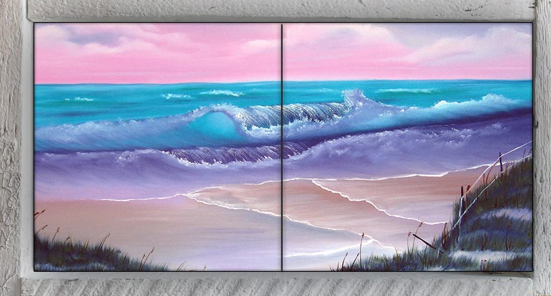 "Footprints in the Sand" 2 Tile Mini Mural