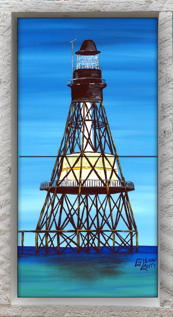 "Fowey Rocks Lighthouse" 2 Tile Mini Mural