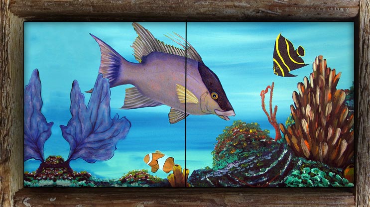 "Hogfish on the Reef" 2 Tile Mini Mural