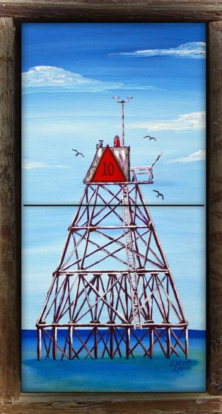 "Molasses Reef Lighthouse" 2 Tile Mini Mural