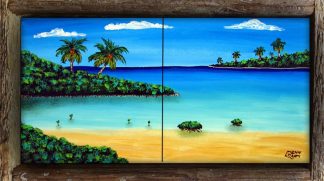 "Paradise Getaway" 2 Tile Mini Mural